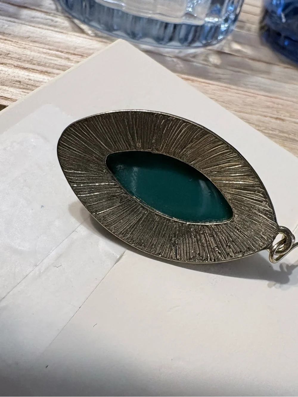 Miriam Haskell Green foil opal earrings NWT